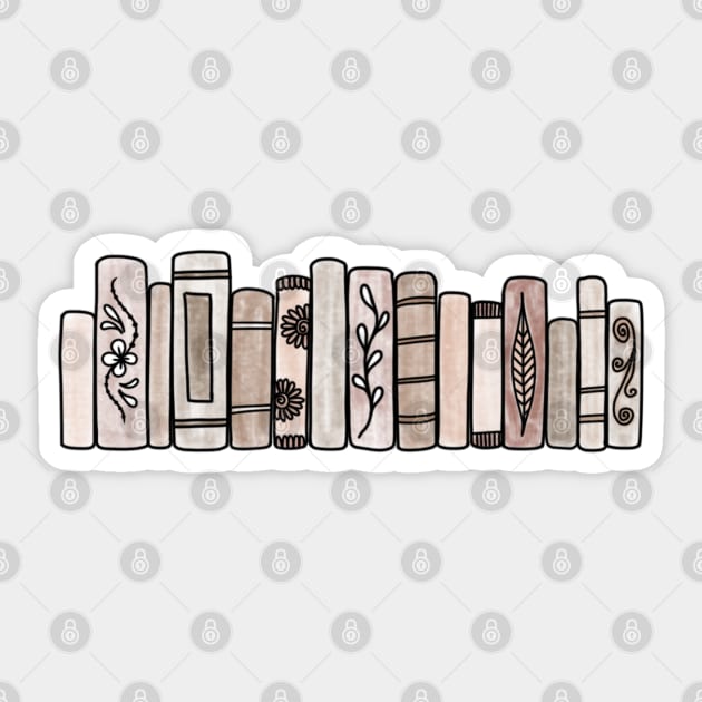 Brown Pastel Books Sticker by Tilila